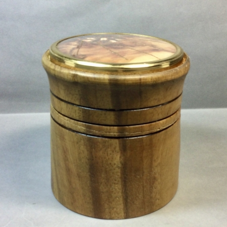 Box with decorated lid in Hawaiian Koa