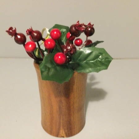 Bud vase with glass insert in Koa'ia wood